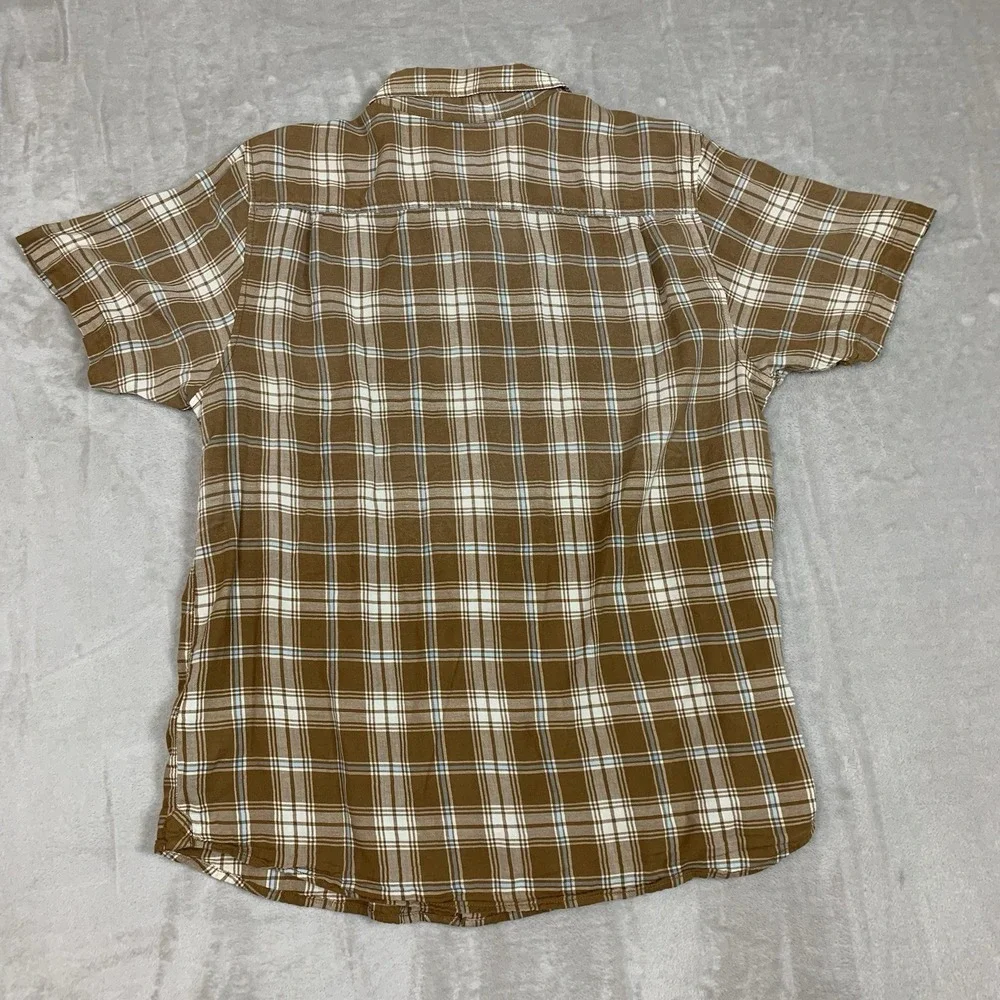 The North Face Shirt Men Large Plaid Short Sleeve Pockets Button Up Hike Outdoor